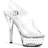 Pleaser - STARDUST608 Sandale à bride à la cheville, Pole dance chaussures - Chaussures de pole dance - Blanc/Couleur argent Product image